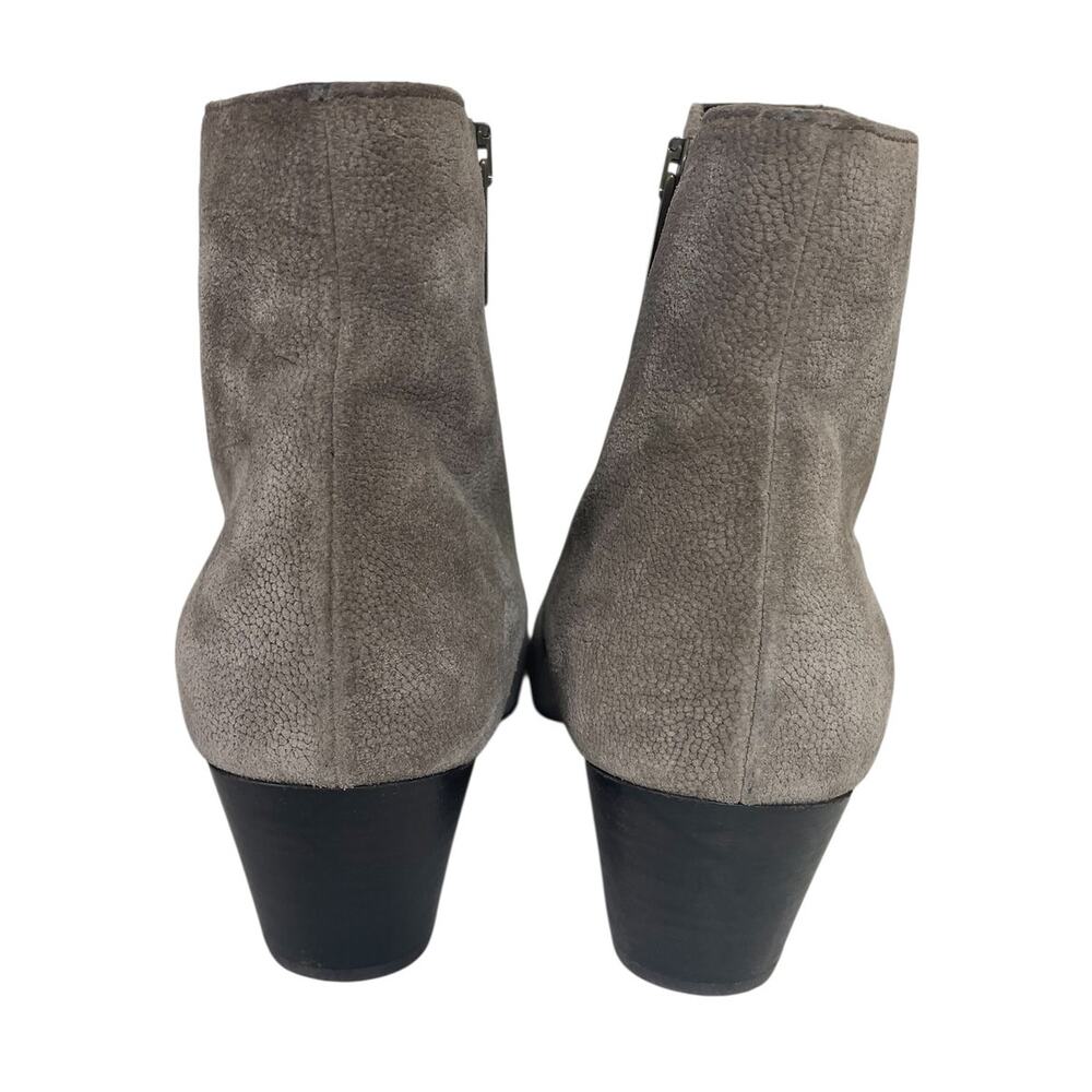 Aquatalia Suede Heeled Zip Ankle Boots Taupe Made in Italy Size US 10 - Picture 8 of 13